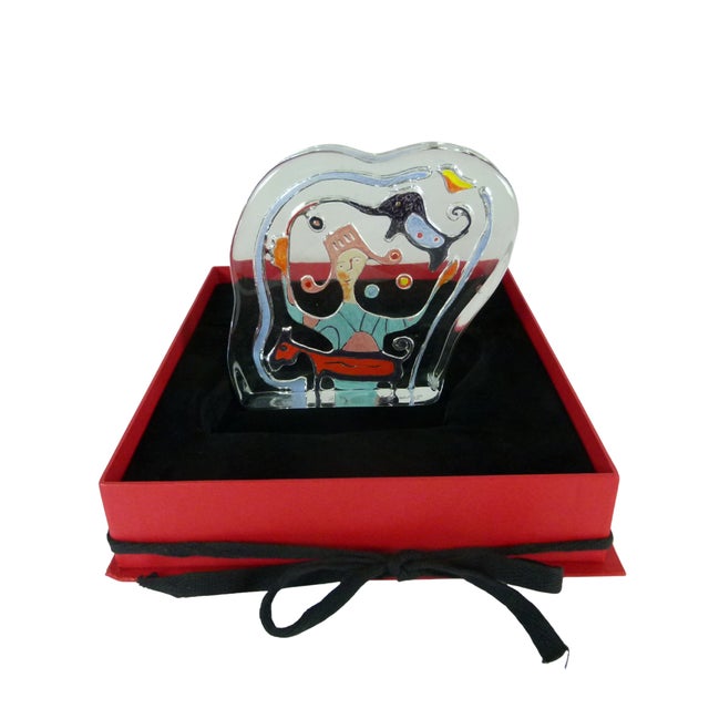 Abstract Matt Lamb "Spirit of Dreams" Art Glass Sculpture Signed New in Box For Sale - Image 3 of 14