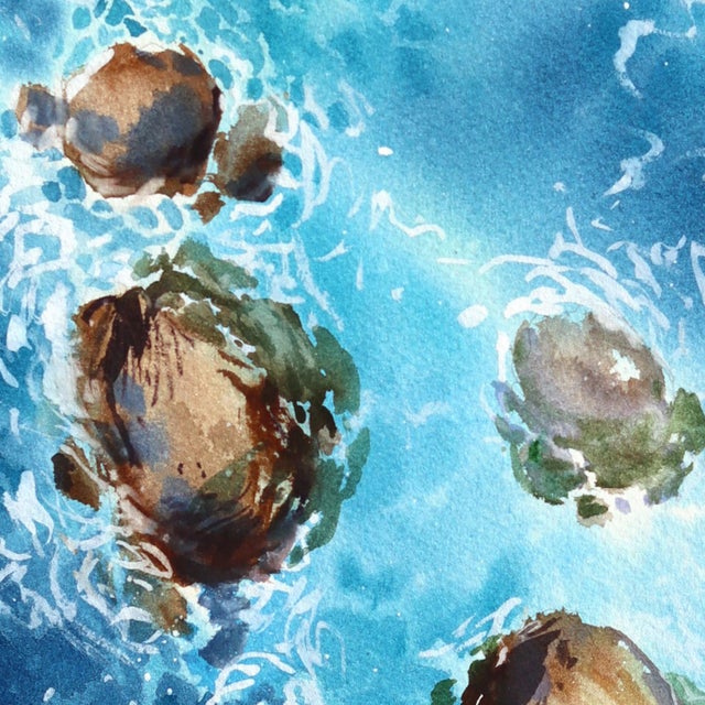 Crystal Laguna - Original Coastal Landscape Watercolor Painting on Paper For Sale In Los Angeles - Image 6 of 6