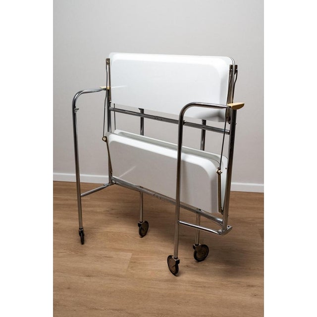 Gold Plastic and Chrome Metal Bar or Food Cart, 1970s For Sale - Image 8 of 11