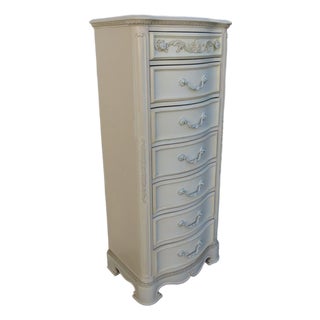 French Painted Tall Narrow Lingerie Jewelry Chest 6321 For Sale