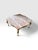 Striking vintage Rococo-style coffee table featuring a substantial shaped marble top with dramatic natural veining in...