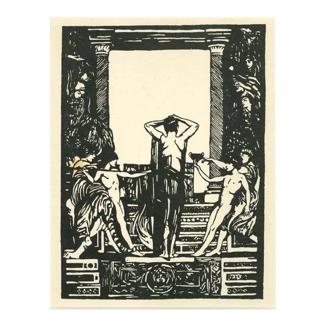 Giulio Aristide Sartorio, Figure, Woodcut, Early 20th Century For Sale