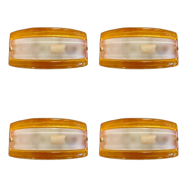 Vintage Wall Lights from Mazzega, 1970, Set of 4 For Sale