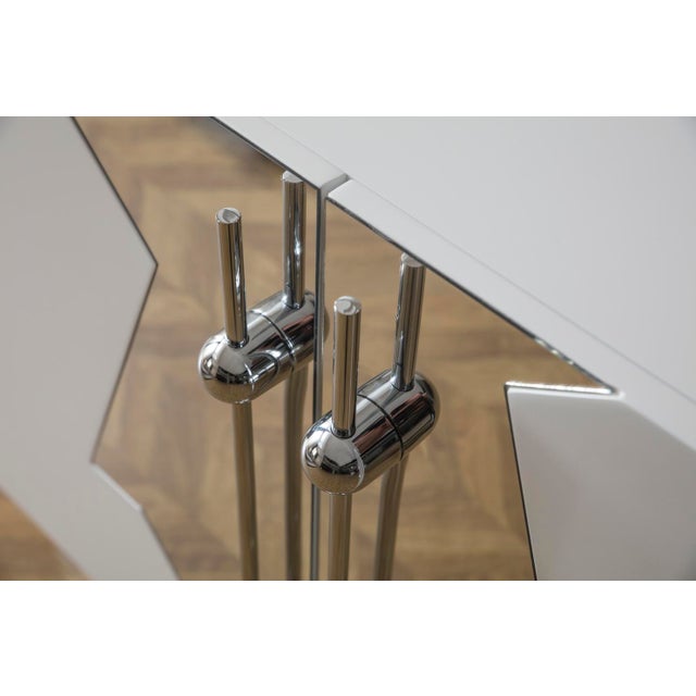 White Callista Sideboard, White & Silver For Sale - Image 8 of 10