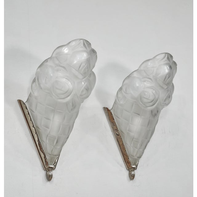 French Art Deco Wall Sconces by Francis Hubens & Degue 1920s France - A Pair For Sale - Image 6 of 13