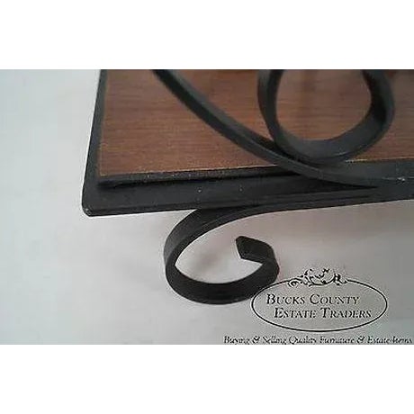 Black Scrolled Wrought Iron Spanish Style Magazine Stand For Sale - Image 8 of 13