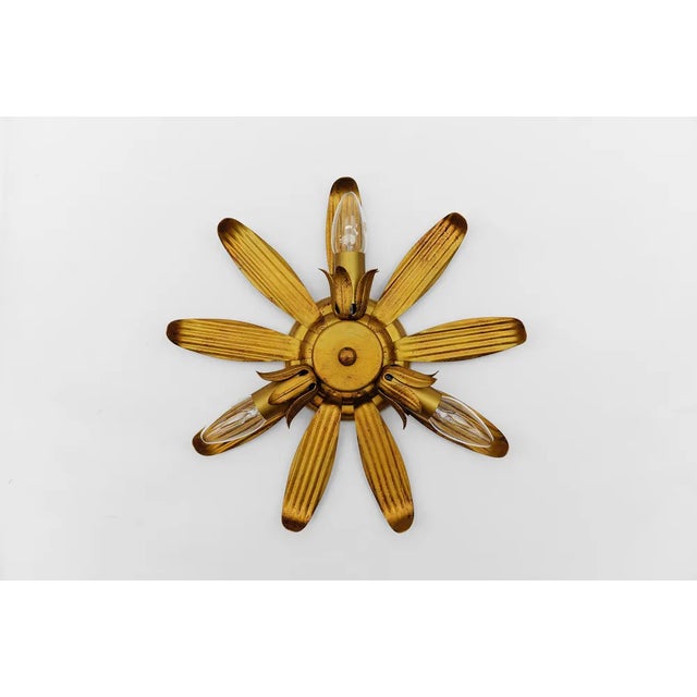 Mid-Century Modern 3-Light Sunburst Lamp, Italy, 1960s For Sale - Image 9 of 9