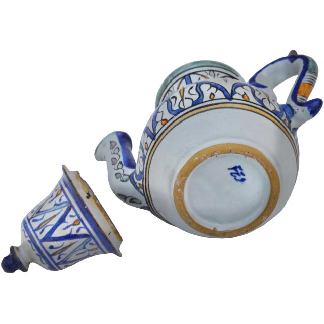 Mid 20th Century Andalusian-Patterned Ceramic-Art Decorative Teapot For Sale - Image 9 of 9