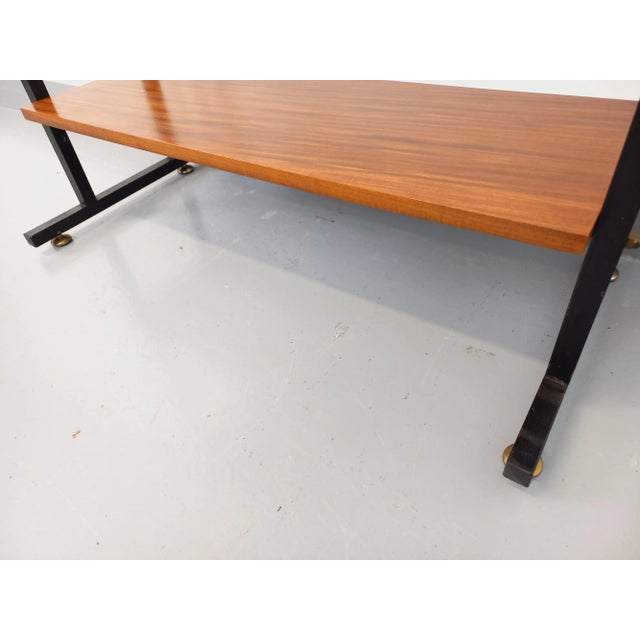 Vintage Italian Modular Teak and Metal Bookcase, 1960s For Sale - Image 9 of 14