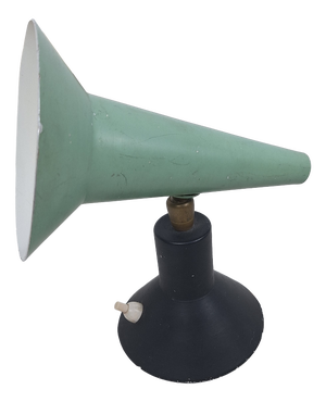 Wall Light in Aluminum and Elongated Green Cone by Stilnovo, 1950s