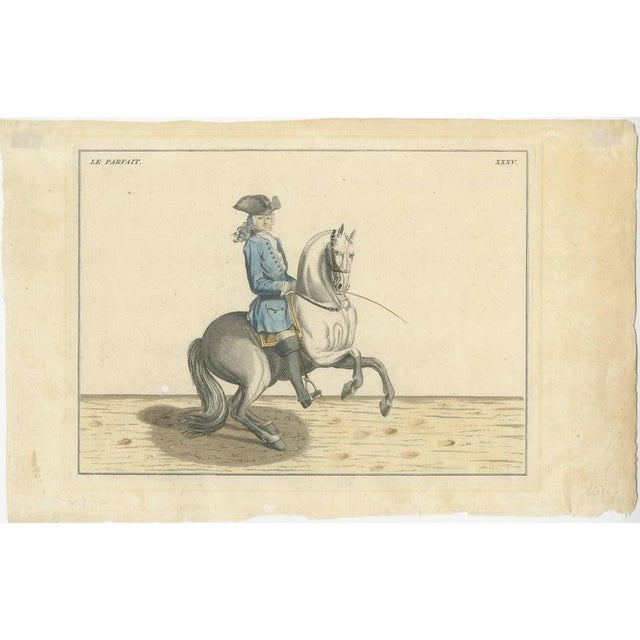 After Friedrich Wilhelm Baron d’Eisenberg, Manège Horse Plates, Le Bijoux, Le Parfait & Le Gendarme, 1727, Engravings, Set of 3 For Sale - Image 4 of 6