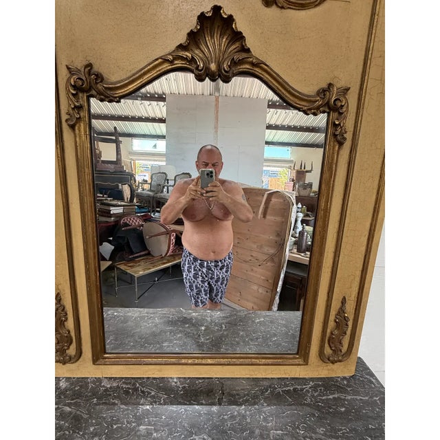 Large 19th Century French Louis XVI Trumeau Mirror For Sale - Image 11 of 13