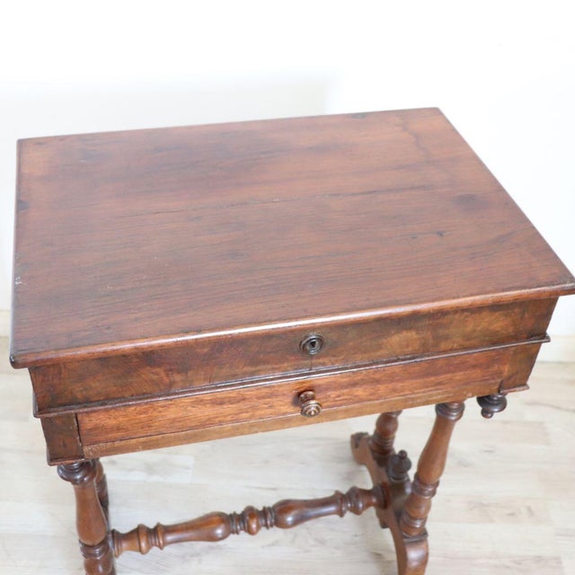 Brown Antique Vanity Table in Walnut, 1800s For Sale - Image 8 of 13