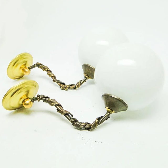 Art Nouveau Style Wall Lamps, Poland, 1950s, Set of 2 , Set of 2 For Sale - Image 3 of 8