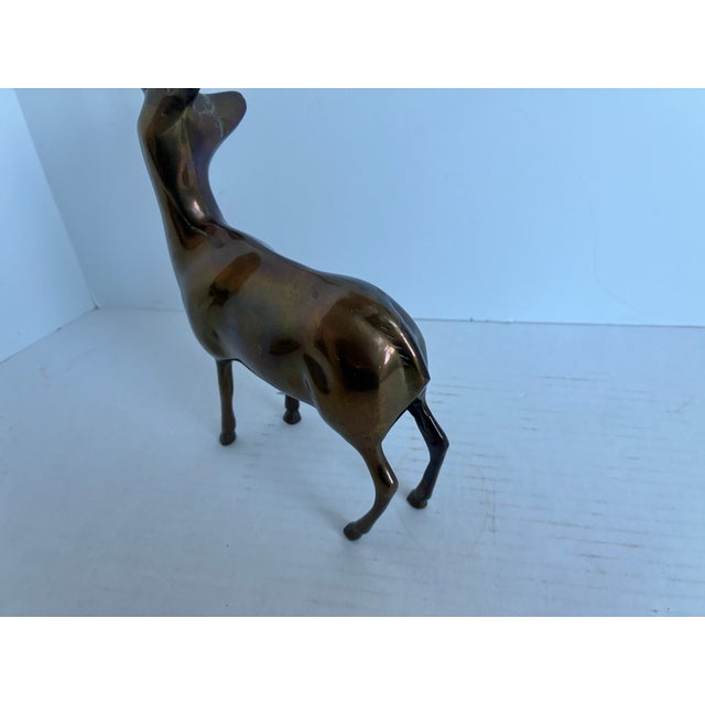 Vintage Mid-Century Modern Brass Antelope / Gazelle Figurine For Sale - Image 11 of 14