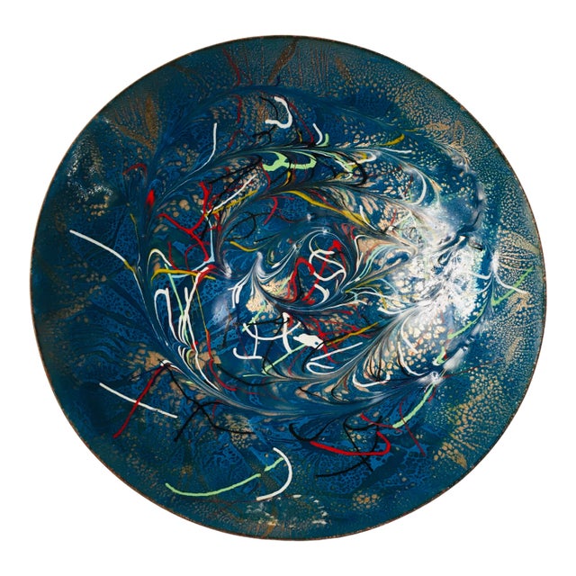 1970s Pollack Inspired Enamel Bowl For Sale