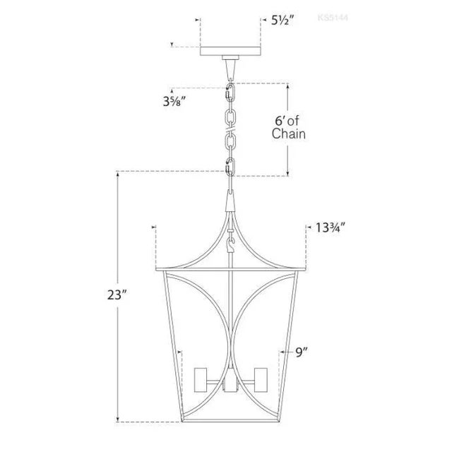 Transitional Kate Spade New York for Visual Comfort Signature Cavanagh Small Lantern in French Navy & Polished Nickel For Sale - Image 3 of 3