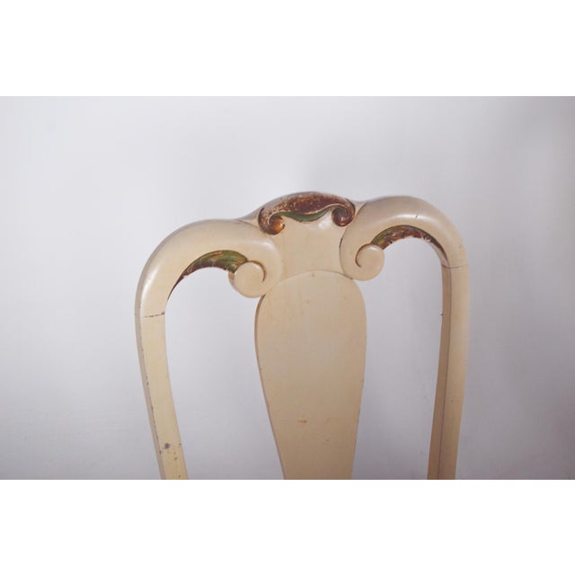 Wood Portuguese White Painted Wood Chairs, 1890s, Set of 6 For Sale - Image 7 of 9