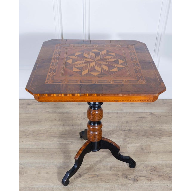 19th Century Small Italian Marquetry Table in Walnut, Rosewood, and Maple For Sale - Image 12 of 12