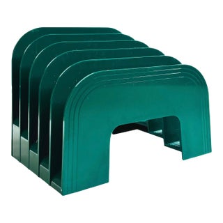 Vintage 1990s Eldon Green Plastic Desk Organizer For Sale