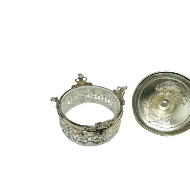 Metal Art Nouveau Sugar Bowl, Poland, 1970s For Sale - Image 7 of 9