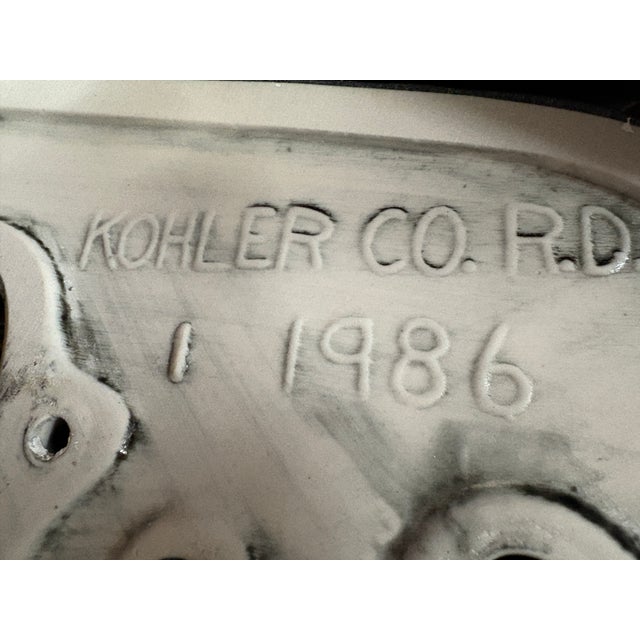 Vintage 80s Kohler Black Gold Pedestal Sink K-2124 With Faucet For Sale - Image 9 of 12