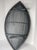 Black Vintage MCM Pencil Reed Rattan Canoe Boat Shaped Basket Centerpiece Bowl For Sale - Image 8 of 10