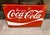 Vintage 1960s Coca Cola enameled iron sign with some rust spots