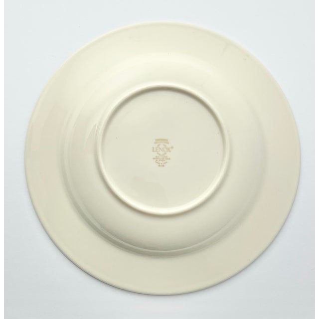 2000 - 2009 Lenox “Solitaire” Pair of Bone China Rim Soup or Pasta Bowls For Sale - Image 5 of 6