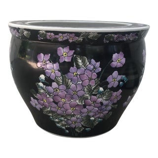 Vintage Chinese Porcelain Koi Fish Bowl Planter For Sale