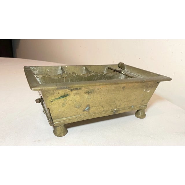 18th Century Rare Antique 18th Century Handmade Brass Smoking Stand Desk Caddy Humidor Box For Sale - Image 5 of 17
