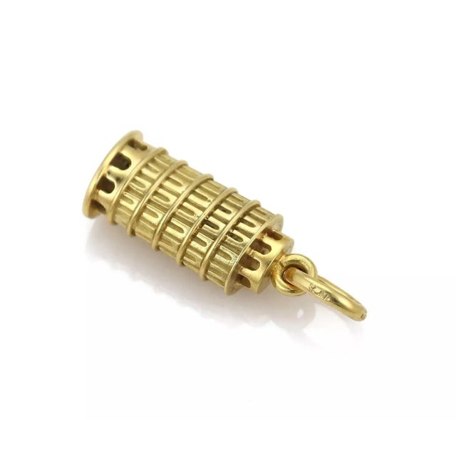 Contemporary Pomellato Leaning Pisa Tower 18k Yellow Gold Charm Pendant For Sale - Image 3 of 5