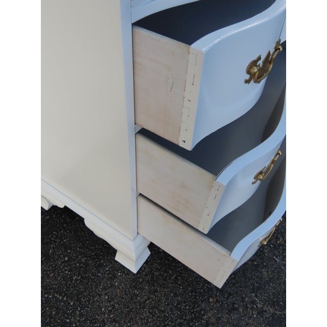Painted White Serpentine Secretary Desk 6331 For Sale - Image 12 of 16