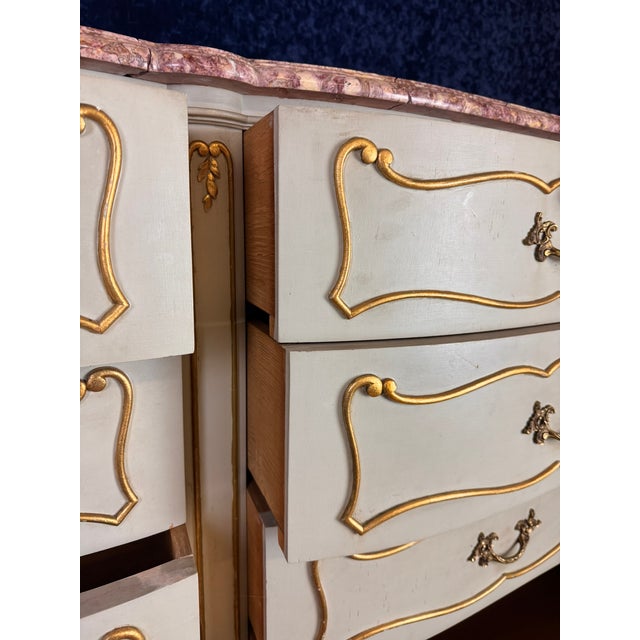 Weekly Crossbow Cabinet with Double Row of Louis Xv Style Drawers in Lacquered and Gilded Wood, 1900s For Sale - Image 9 of 11