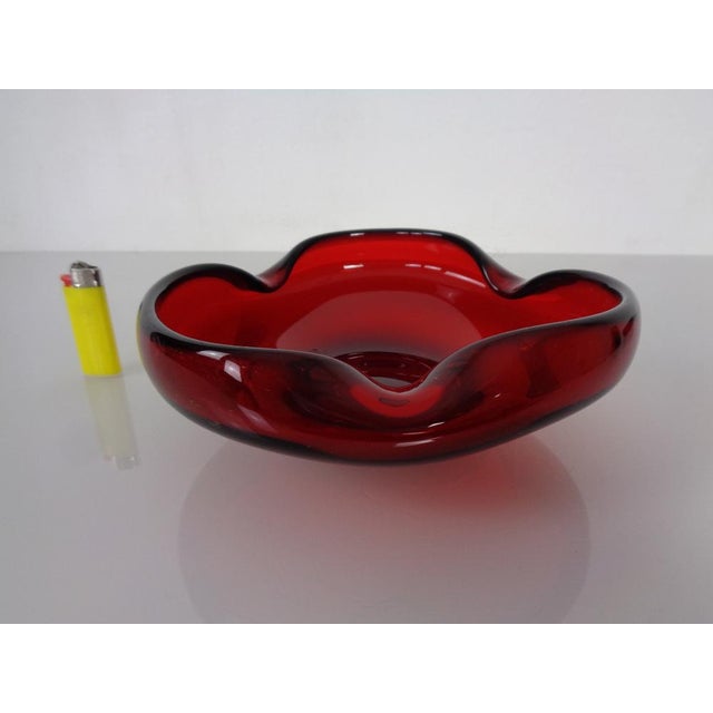 Red Red Sommerso Murano Glass Bowl or Ashtray, Italy, 1960s For Sale - Image 8 of 18