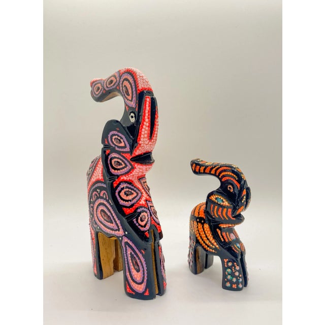 Orange Handmade Elephant Sculpture, a Pair For Sale - Image 8 of 8