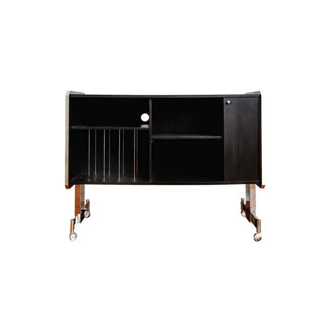 Black Vintage Hi-Fi Cabinet, 1980s For Sale - Image 8 of 8