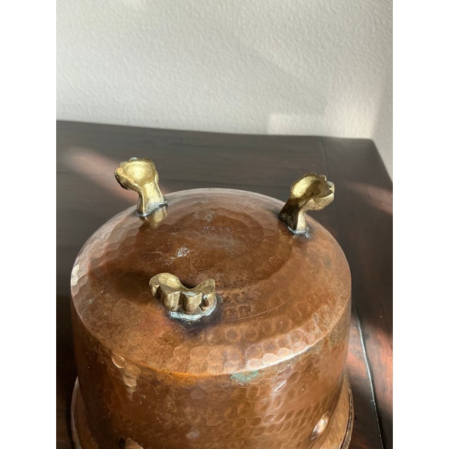 Italian Vintage Italian Hammered Copper Cachepot Planter on Claw Feet For Sale - Image 3 of 9