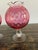 Victorian Vintage Cranberry Etched Vase For Sale - Image 3 of 6