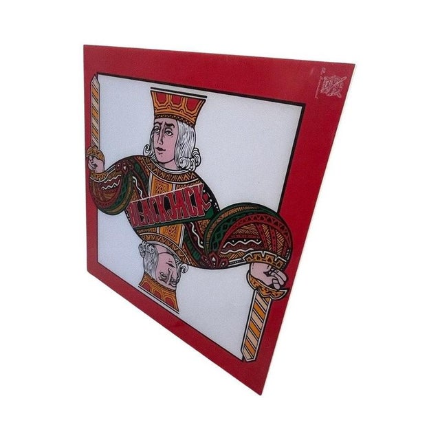 Metal Vintage Acrylic Glass Plaque Mounted on Led Lamp from Ellis International, 1970s For Sale - Image 7 of 11