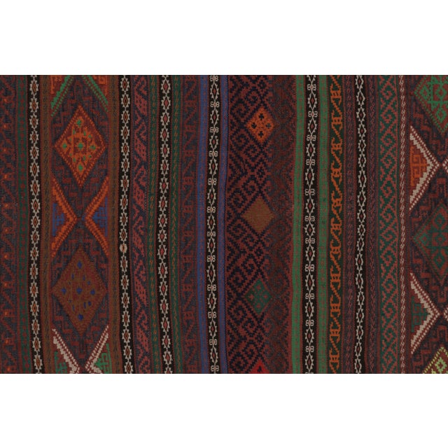 Vintage Persian Soumak Kilim, Burgundy With Vibrant Tribal Motifs - Rug & Kilim For Sale In New York - Image 6 of 8
