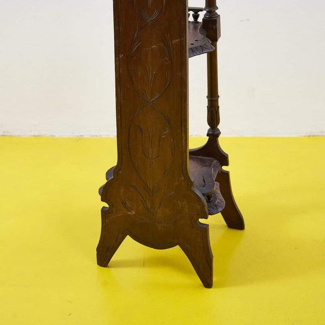 Vintage Carved Wooden Plant Stand For Sale - Image 8 of 10