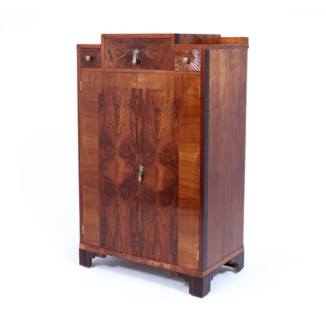 French Style Art Deco Figured Walnut Cabinet with Macassar, 1925 For Sale - Image 15 of 15