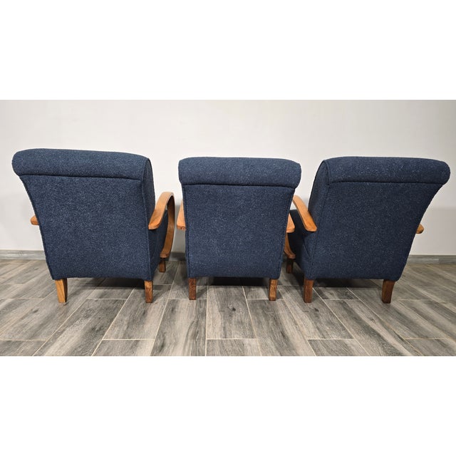 Lounge Chairs by Jindrich Halabala, 1940s, Set of 3, in Restored conditions. Designed 1920 to 1949 I have official proof...