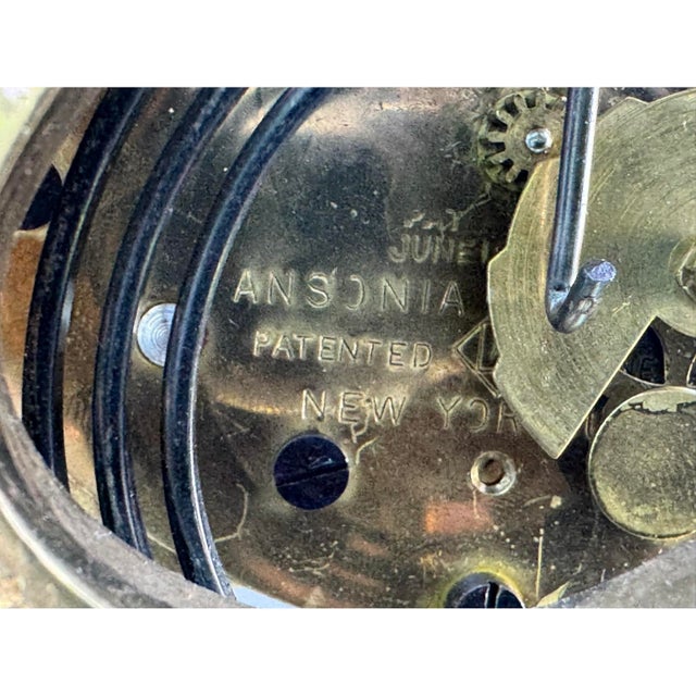 Gold Antique Victorian Ansonia Crystal Regulator Clock With Urn Finial For Sale - Image 8 of 11