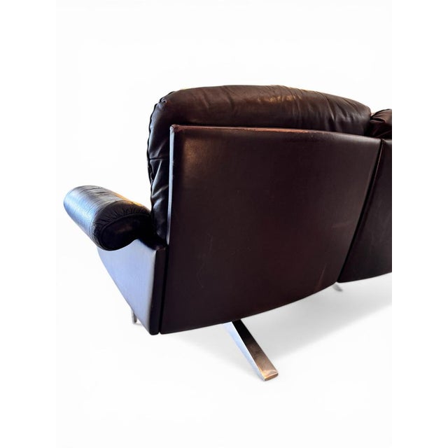Mid-Century Modern DS-31 3-Seater Sofa in Brown Leather on Cantilever Legs from de Sede, Switzerland, 1970s For Sale - Image 3 of 9
