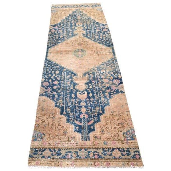 Vintage Malayer hand knotted rug with natural colors, contemporary style and soft texture.