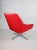 Vintage swivel chair in red velvet from the 1970s produced by veb metallwaren naumburg in ddr, completely restored - new...