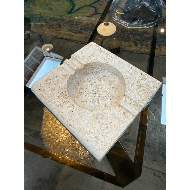 Fratelli Mannelli Italian Travertine Square Ashtray For Sale In Los Angeles - Image 6 of 7