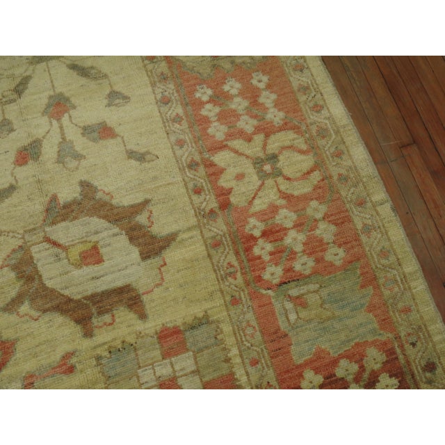 Vintage Zabihi Collection Inspired Turkish Oushak - 9'10" x 11'9" For Sale In New York - Image 6 of 12